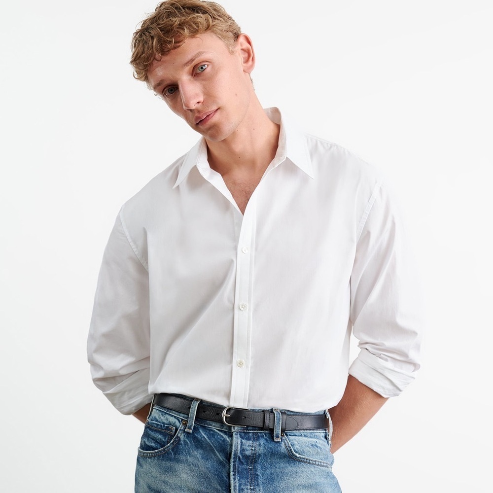 NILI LOTAN Cristobal Men White Button Down Shirt (M5)
